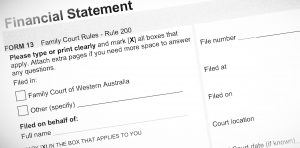 Preview of form 13 financial statement family court of WA
